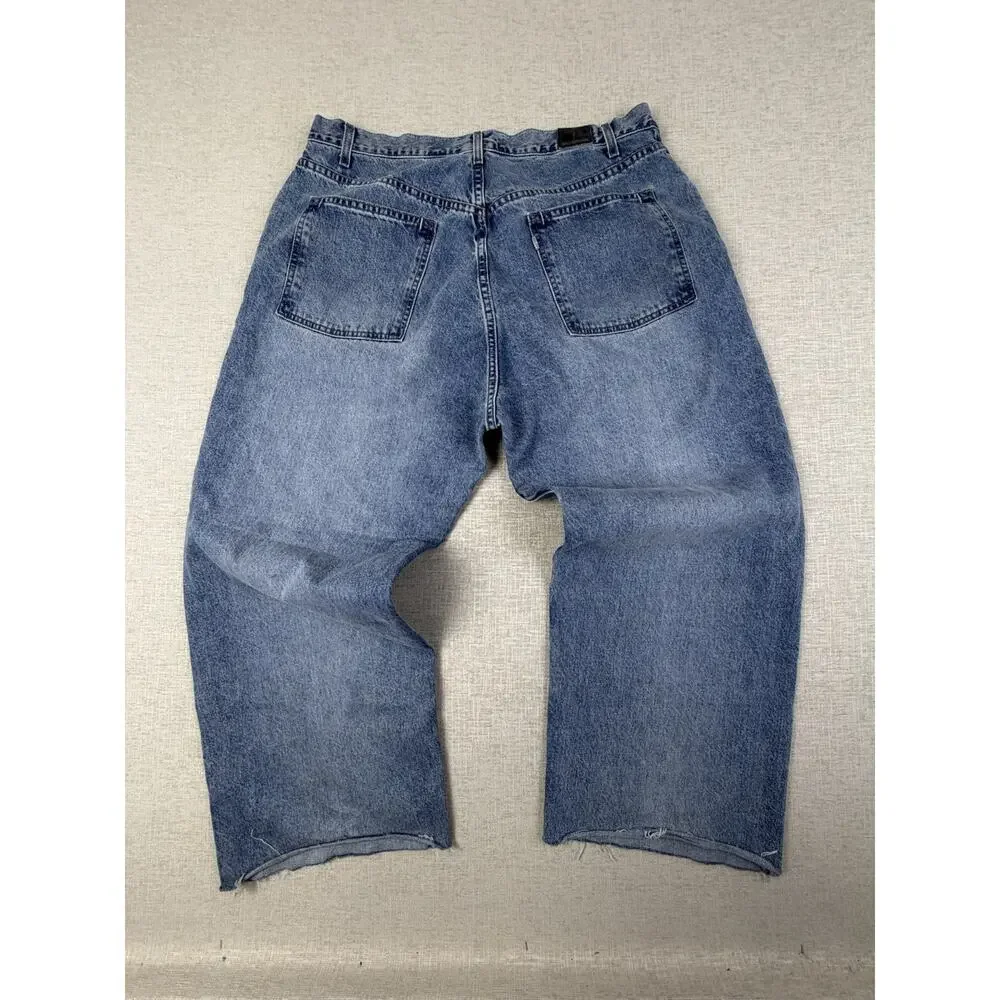 Levi’s SilverTab Oversized Jeans Men’s 38x26 Blue Denim Cutoff Raw Hem